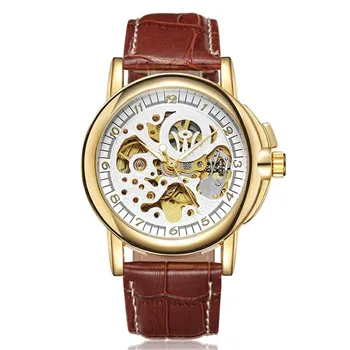 

2019 OUYAWI Hollowed Gold Dial Men Watch Creative Automatic Mechanical clock Luxury tourbillon men sports watch automatikwatch