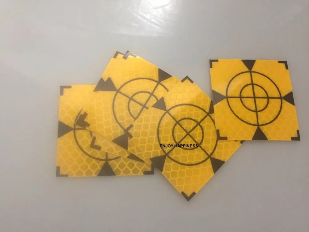 

20pcs Yellow Reflector Sheet 40 x 40 mm Reflective Tape Target Total Station