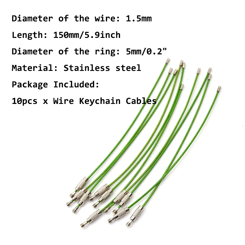 5 шт./10 шт. нержавеющая сталь брелок кольца провода брелок кабель Веревка держатель для ключей бирка-брелок инструмент для веревки запчасти - Цвет: 10pcs F