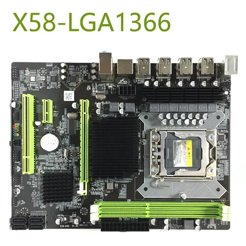 Goede HOT X58 Moederbord Lga 1366 Ddr3 Ecc Reg Geheugen Ondersteuning Voor Xeon X5550 X5675 X5680 X5690 E5520 E5540 Server