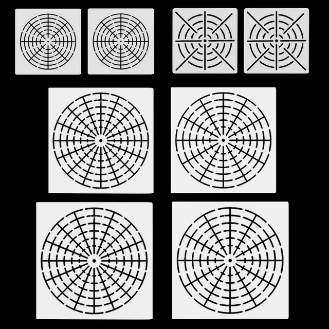 8pcs reusable mylar mandala painting dotting stencils templates