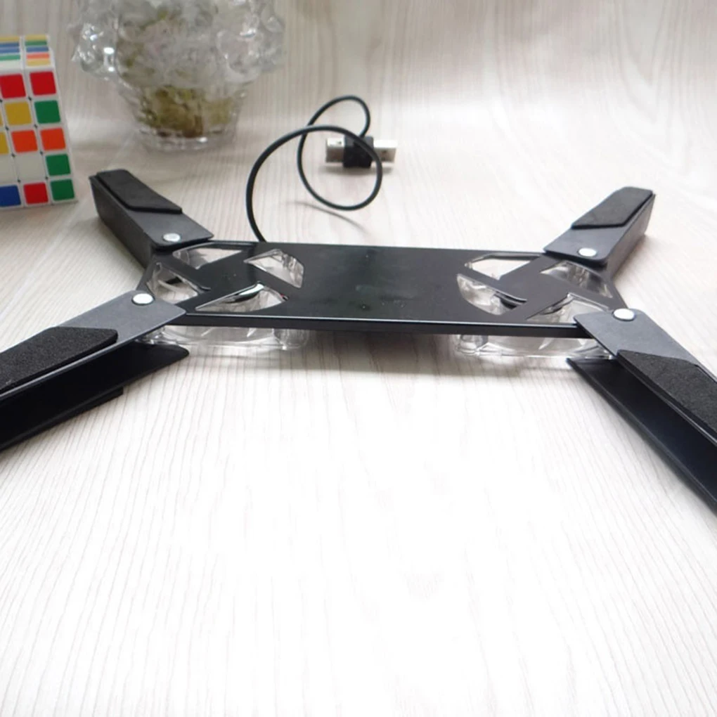 Ноутбук Настольная Поддержка двойной охлаждающий вентилятор Подставка для планшета складной USB стойка держатель черный