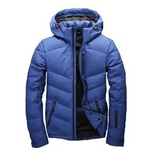 Куртка-пуховик Мужская брендовая одежда пуховое пальто зимняя толстая верхняя одежда пальто застежка на молнии Съемная одежда шапка