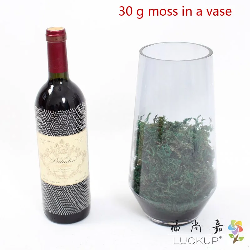 30 г упаковка, сохраняющая сухость, настоящий зеленый мох, свадебная ваза для растений, газон, аксессуары для украшения цветочного горшка F480