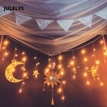 JULELYS 6 * 1M 256 Bulbs LED Wedding Curtain Light Christmas Garland Lights Decoration For Holiday Home Garden Backyard Decor JULELYS 6 * 1M 256 Bulbs LED Wedding Curtain Light Christmas Garland Lights Decoration For Holiday Home Garden Backyard Decor