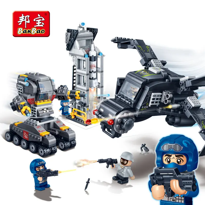 

BanBao 6207 Educational Building Blocks Super Police Giant Eagle Base Bricks Model Toy For Children Kids Friend Gift