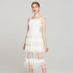Сексуальное платье знаменитостей без спинки прозрачные сетчатые женские спагетти ремень без рукавов для ночного клуба бандажный