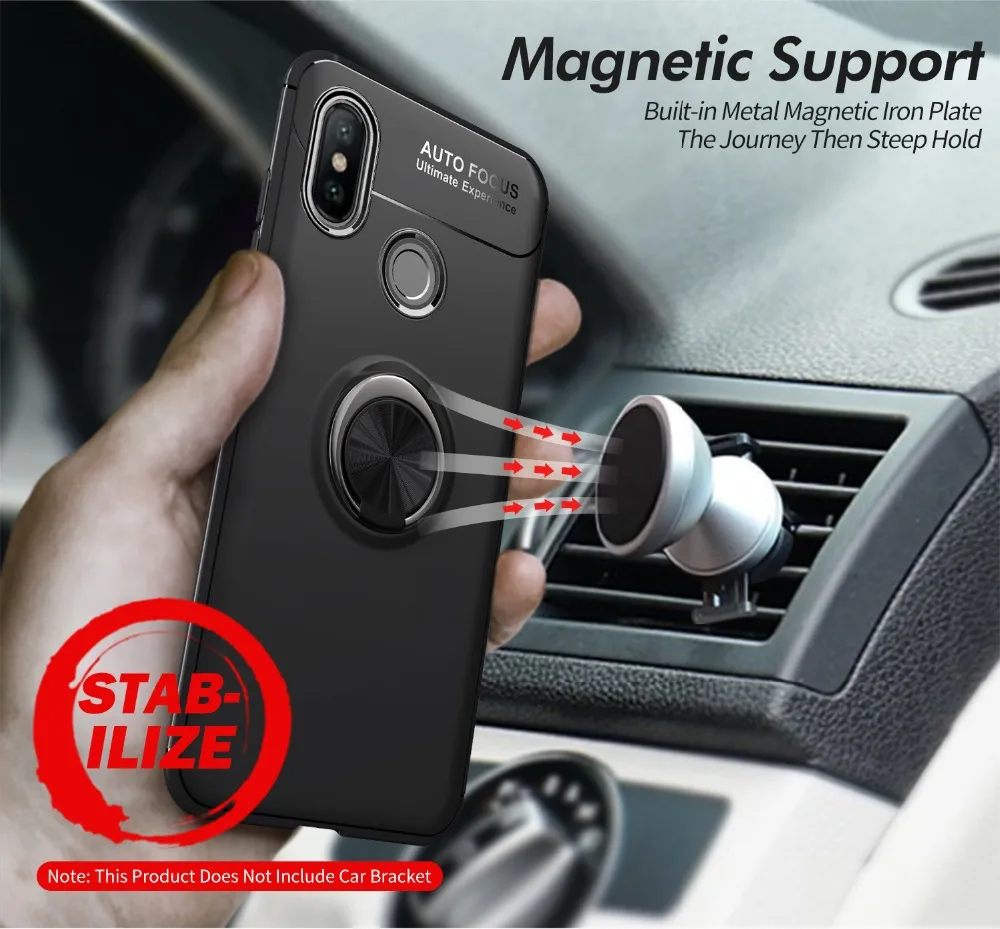 

Armor Case For Xiaomi Mi 8 lite 6 5X A1 6X A2 Mix 2 2s Max 2 3 Pro Mi Note 3 Metal Ring Bracket Cover Coque 360 Full TPU Fundas