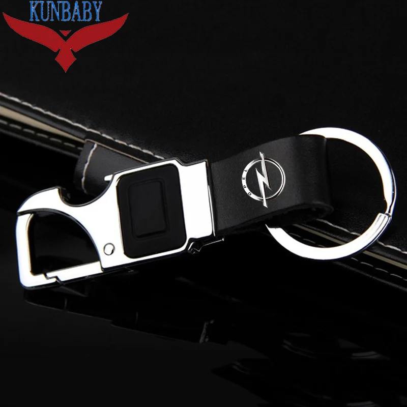 KUNBABY высокое качество металлический Кожаный Автомобильный Брелок держатель с LED