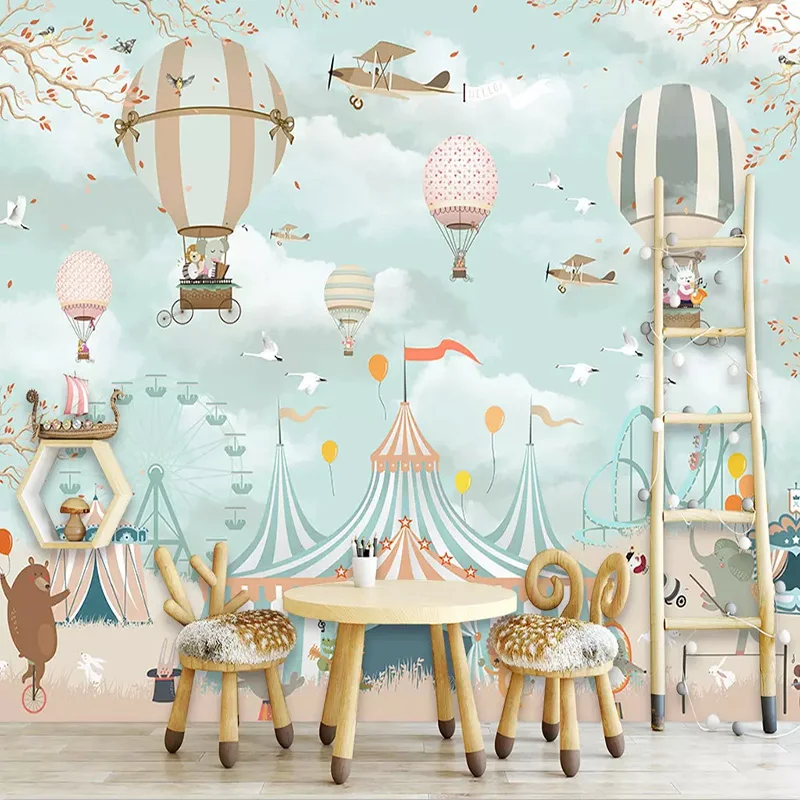 Custom Mural Wallpaper 3D Cartoon Balloon Photo Wall Painting Children's Bedroom Home Decor Papel De Parede Infantil Wall Papers custom any size 3d wallpaper self adhesive cartoon children mural room background papel de parede infantil sticker wainting