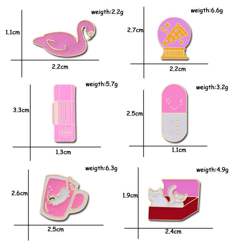 Коллекция симпатичных броши розовый булавка брошь брошь новогодняя чайная чашка пилюля брошь медицинская брошь кошка брошь винтаж лебедь значки на рюкзак бтс аксессуары броши для женщин Рождественские подарки