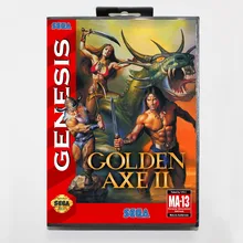 Golden Axe II 16 bit MD card with Retail box for Sega MegaDrive Video Game console system