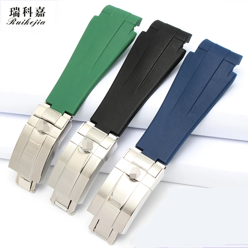 

Natural rubber strap men's folding buckle waterproof silicone strap 21 mm for Rx Ghost King strap sea make type 4000