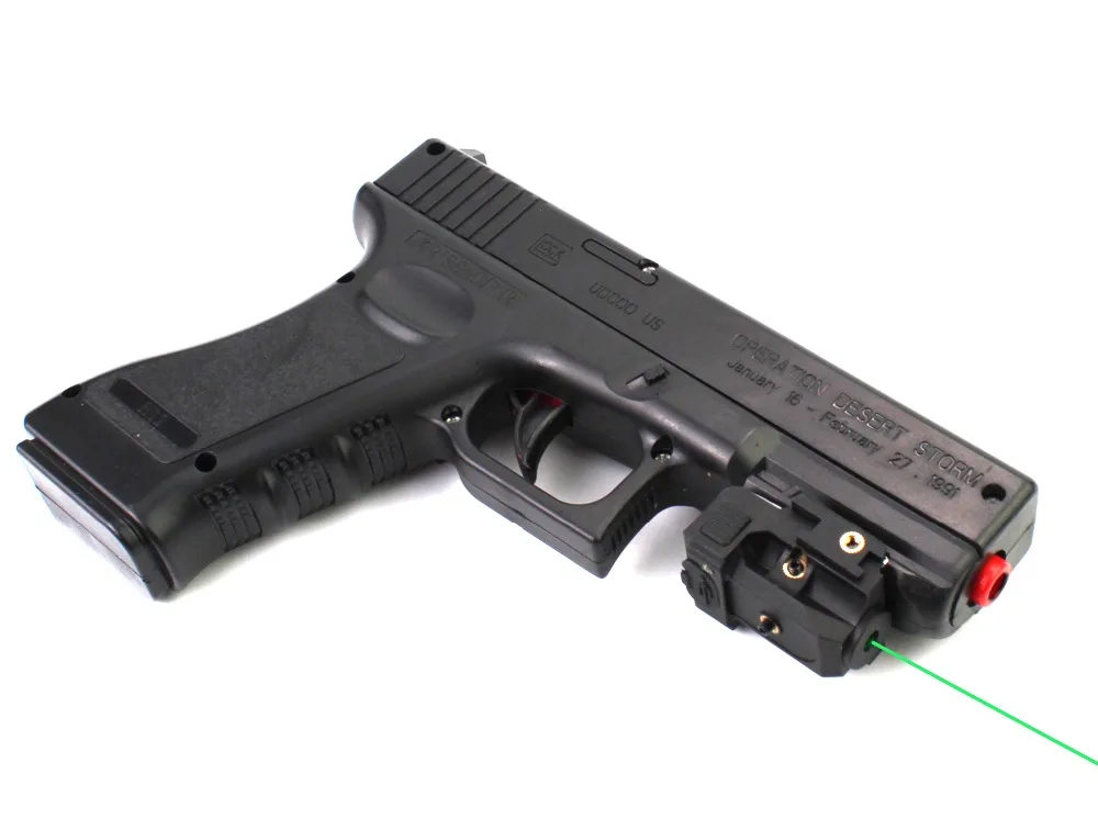 L101G Subcompact Direct Rechargeable Green Pistol Laser mounted on pistol general view