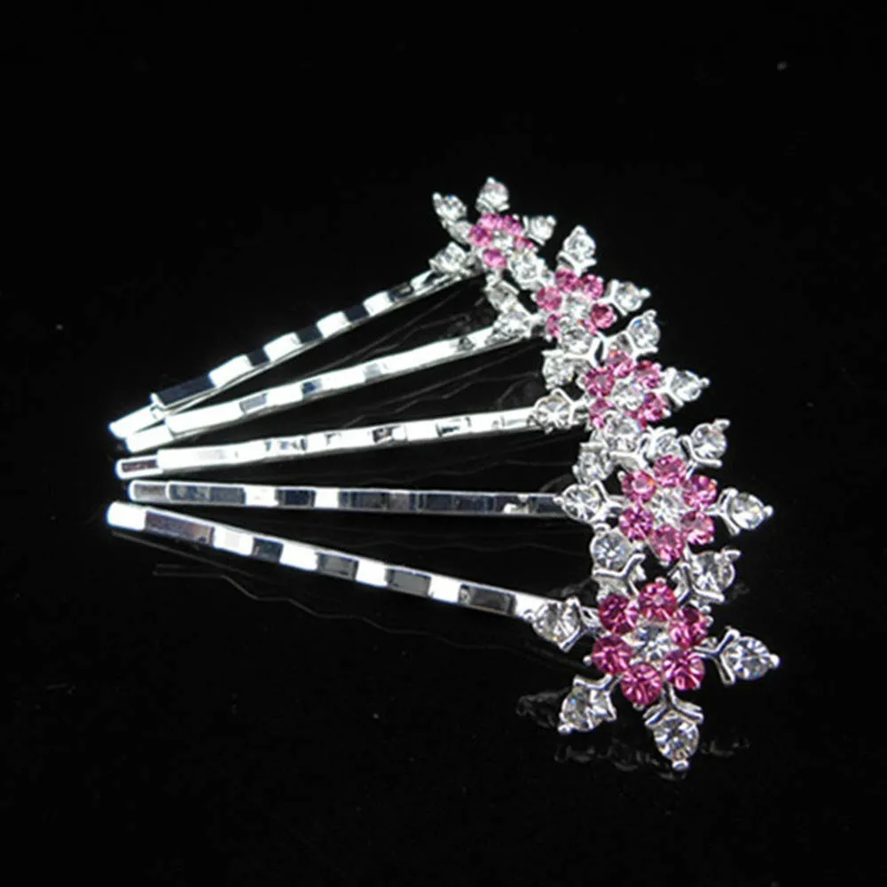 

5 Pcs Fashion Shining Crystal Hair Pins For Women Accessory High Quality Bridal Prom Snowflake Hair Clips Jewelry