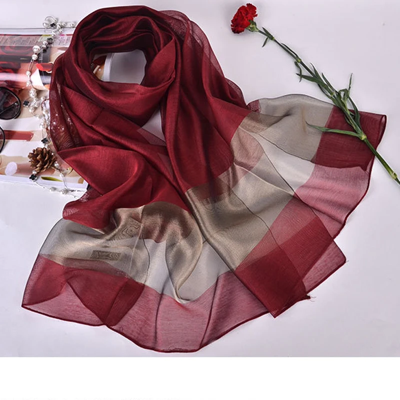 

200x70cm Luxury Brand Smooth Silk Scarf Women Large Cotton+Silk Hijab Scarf Beach foulard Bikini Cover Up Scarves 19 Colors