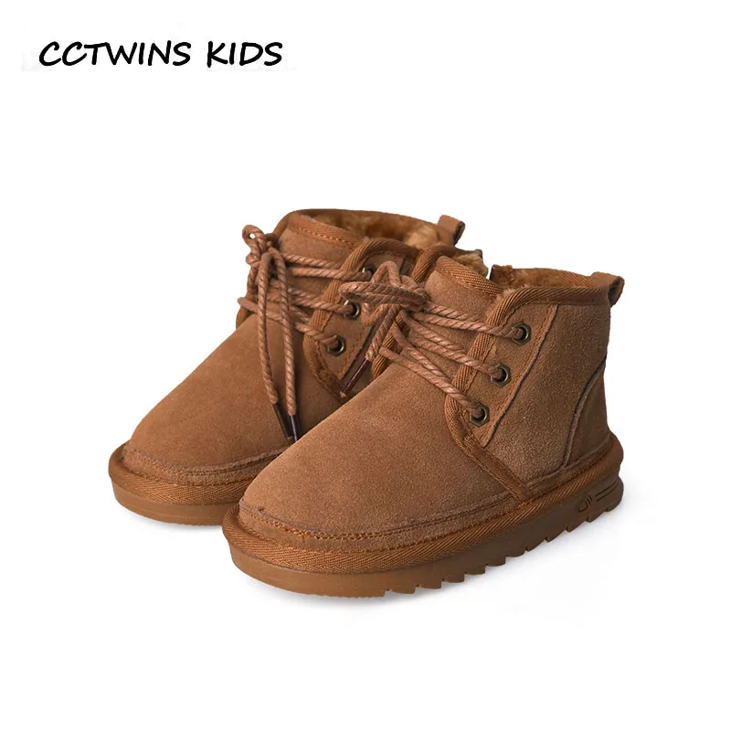 

CCTWINS KIDS 2018 Winter Children Fashion Ankle Boot Baby Boy Fashion Snow Boot Girl Genuine Leather Shoe Black GS1676