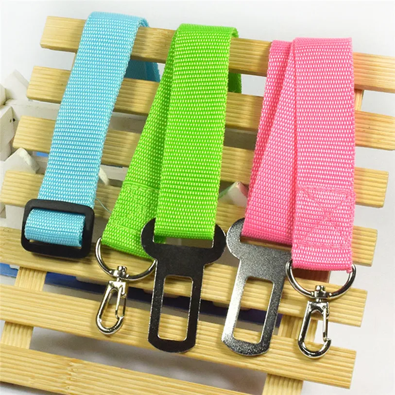 Candy Color Vehicle Car Seat Belt Seatbelt Harness Lead Clip Pet Cat Dog Safety Belts Nylon Solid Pet Dog Cat Puppies 40JA10 (6)