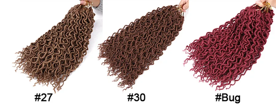 Золотая Красота 1" Faux Locs кудряшки богиня локс плетение волос крючком Локи синтетические твист наращивание волос