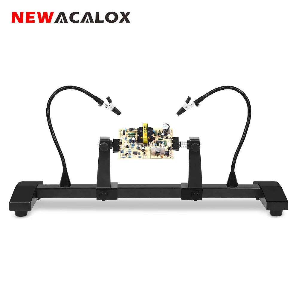 

NEWACALOX Magnetic Soldering Stand Adjustable Circuit Board Holder 360 Degrees Flip PCB Holder with Rotation-lock Welding Repair