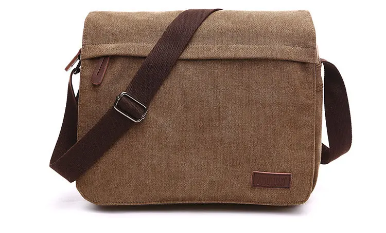 Новинка, дизайнерская мужская холщовая сумка-мессенджер, высокое качество, повседневные сумки-мешки, сумки через плечо, военные сумки an673 - Цвет: large brown