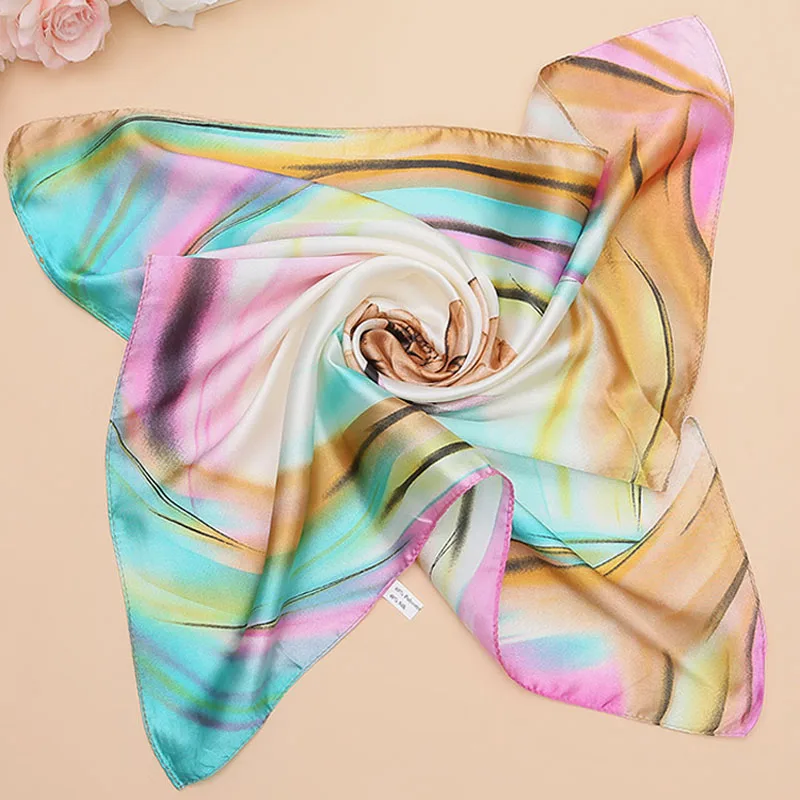 Женский Шелковый платок с цветочным принтом 60x60 см|scarf wrap|scarf stylestyle scarf |