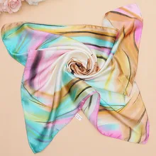 Женский Шелковый платок с цветочным принтом 60x60 см|scarf wrap|scarf