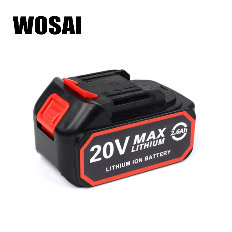 

WOSAI 2.6AH 20V Power Tools Lithium Battery Pack Replacement Battery Applicable Machine Model WS-B6 WS-L6 WS-H5 WS-F6