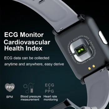 

PPG ECG Square Smart Wristband 2019 New Health Care Index Smart Bracelet Heart Rate Tracker Blood Pressure Smart Watch Men IP67