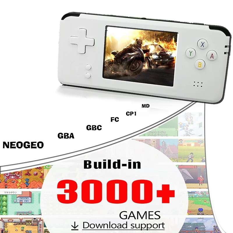 

Powkiddy Retro Handheld Game Console Tv Video Game Console 3.0 Inch 16Gb Portable Mini Video Gaming Players Built-In 3000 Game