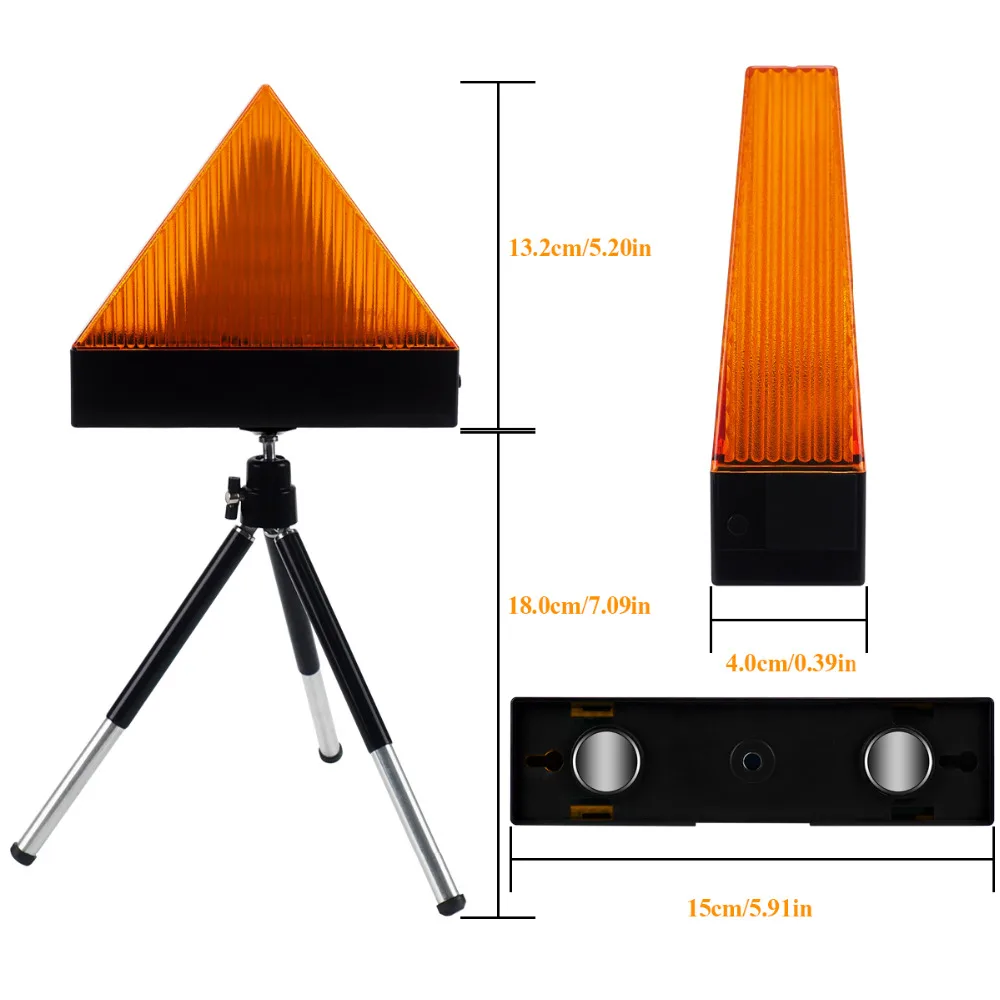 Автомобильный треугольник мигаПредупреждение ющий стробоскоп с штативом Авто Грузовик безопасность аварийный сигнал Анти-столкновения