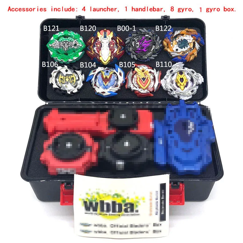 Новые пусковые установки Beyblade Toupie Bayblades металлические черные гальки набор burst Fafnir коробка bey blade Bey blade игрушки для Childn - Цвет: 8pcs launcher box