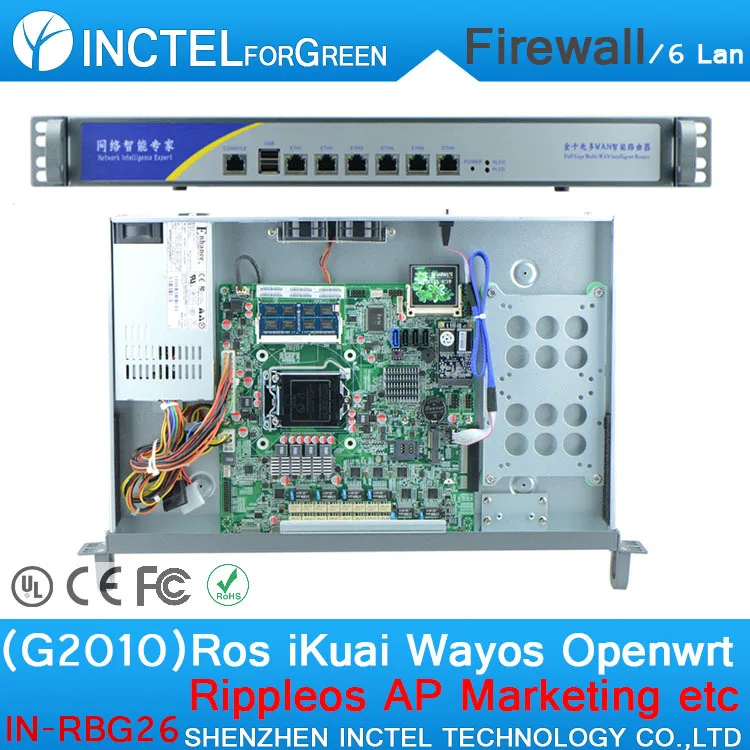 

ROS 6 Gigabit flow control mikrotik rb433ah with G2010 cpu 1000M 6 82574l model number IN-RBG26