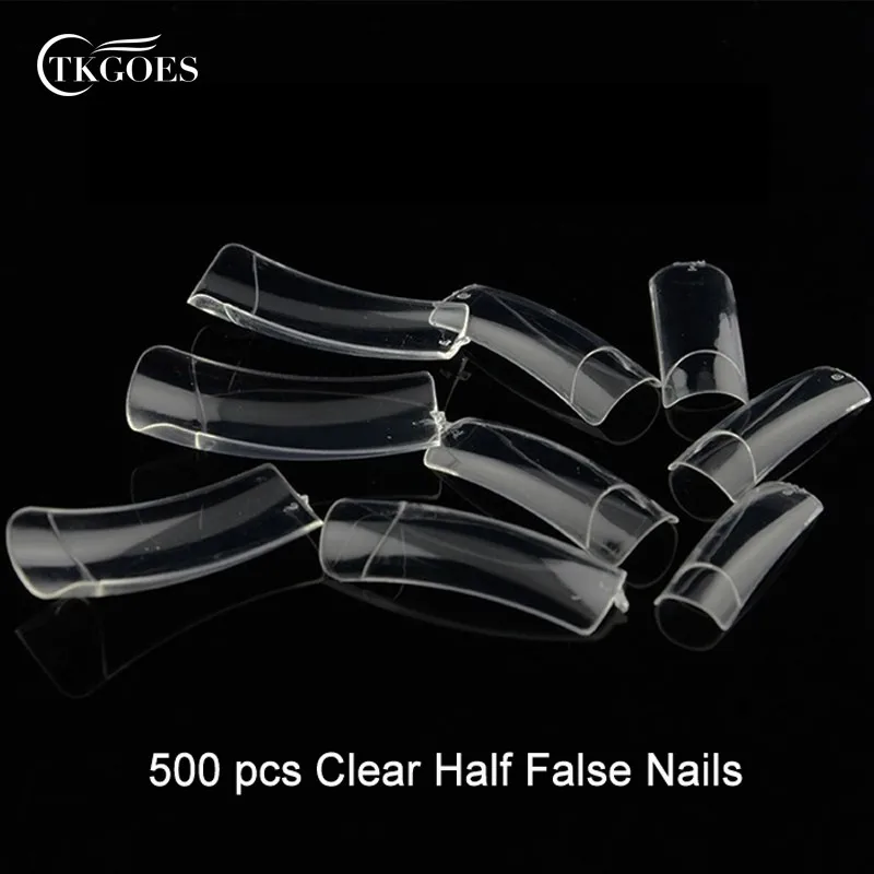 500-PCS-Nail-Tips-Clear-Half-Cover-False-Nail-Art-Design-Tips-French-Acrylic-UV-Gel