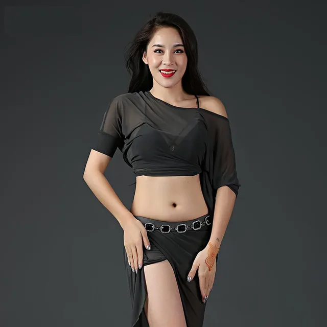 Violet,Fit 45-70 KG Xinvivion 4 Pi/èces Femmes Dame Danse du Ventre Professionnel Costume Set Danse Indienne Performance Outfit Suit