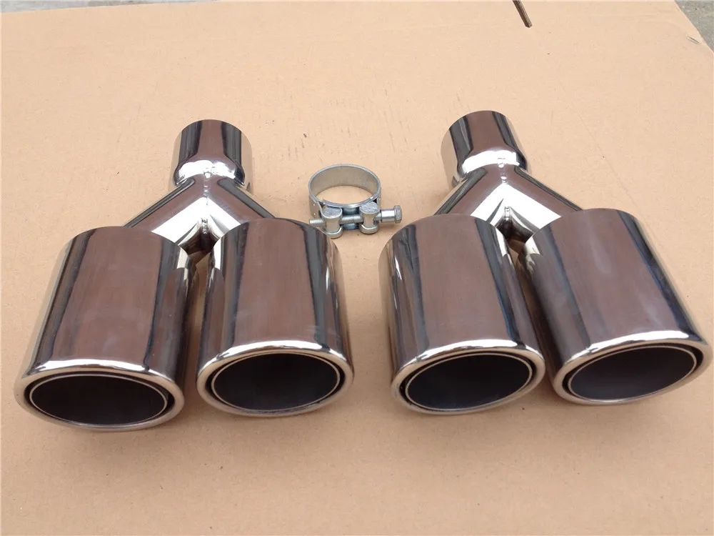 One Pair Super Quality Stainless Steel 1 to 2 Dual Pipe Exhaust System