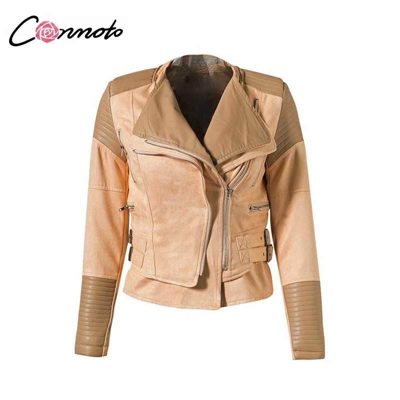 Conmoto Solid Gray Short Jacket Coat Autumn Winter Women Jacket Turn Down Collar High Street Fashion Suede Leather Jacket Conmoto Solid Gray Short Jacket Coat Autumn Winter Women Jacket Turn Down Collar High Street Fashion Suede Leather Jacket