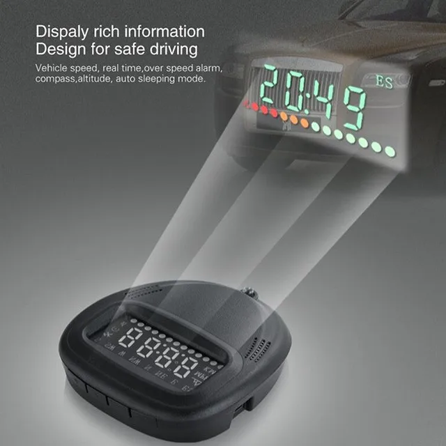 A1 HUD авто лобовое стекло автомобиля Дисплей HUD Проектор машина OBD ускорение Предупреждение сигнализации спидометров головой вверх Дисплей для всех автомобилей