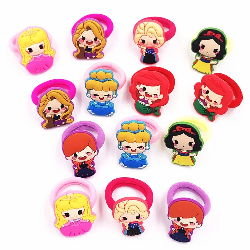 

1Pcs Cute Girls Cartoon Princesss Mermaid Elsa Anna Rubber Hairbands Children Hair accessories Elastic Hair Bands Kids Hair rope