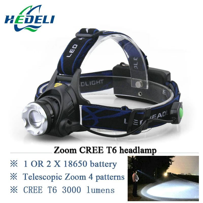 

Portable Lighting headlamp 3000 lumens headlight CREE XM L T6 led headlamp lamp linternas head frontales torch 18650 head lamp