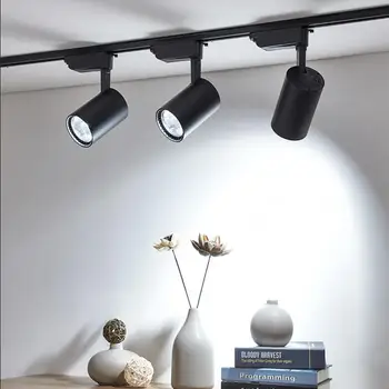 

COB 5W 10W 15W 20W Dimmable Led Track light aluminum Ceiling Rail Track lighting Spot Rail Spotlights Replace Halogen Lamps