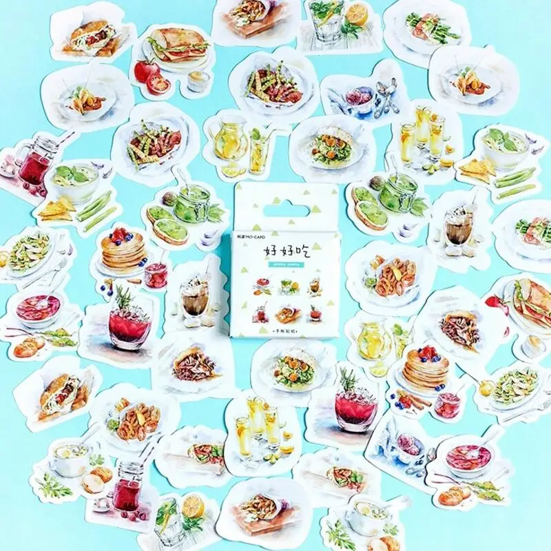 

46 Pcs/lot Creative Breakfast Food Mini Paper Sticker Decoration Diy Ablum Diary Scrapbooking Label Sticker Kawaii Stationery
