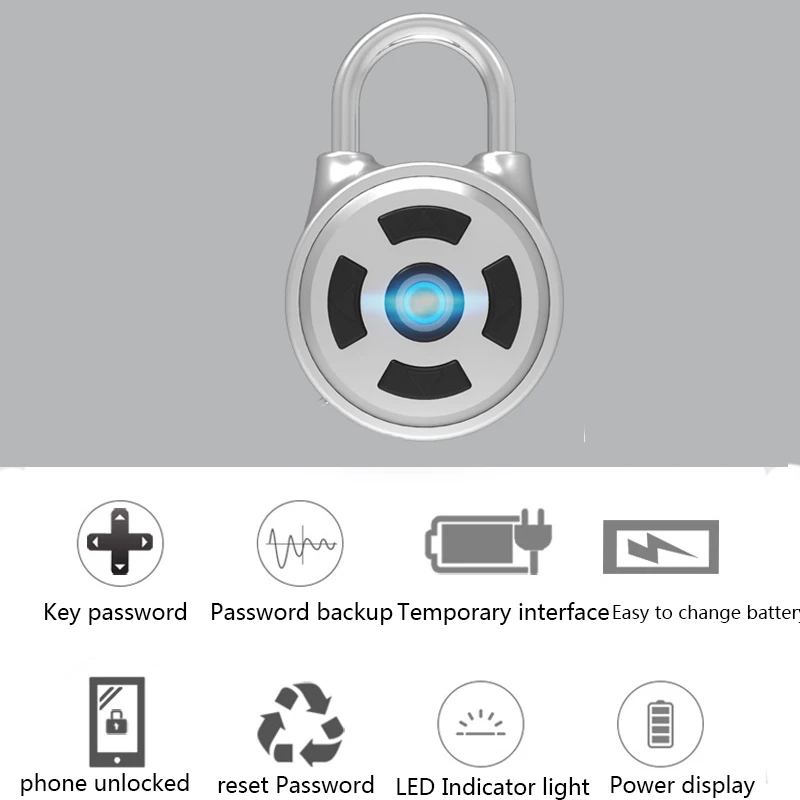 Smart Bluetooth Keyless Lock Waterproof APP Button Anti-Theft Password Door Luggage Padlock