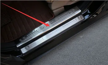 

4pcs Built-in Welcome Pedal Door Sill Scuff Trim Panel For Honda CRV 2012-2015