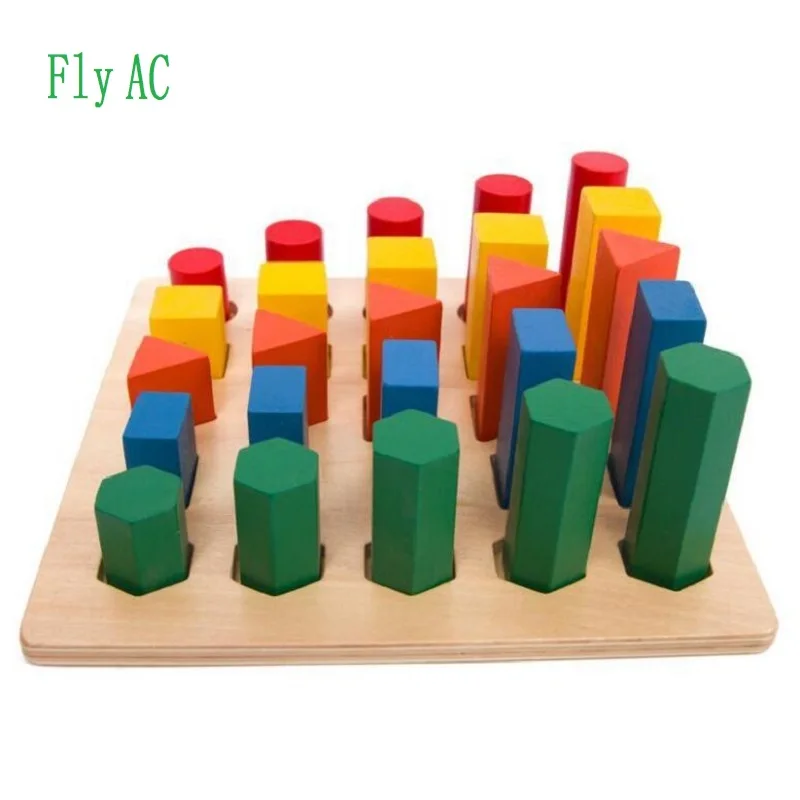 

Montessori Educational Wooden Toys For Children Geometry ladder Toy Baby Development Practice and Senses Toys