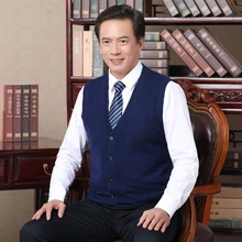 Новое поступление мужской с узором «ромбиками» без рукавов шерстяной свитер кардиган мужской повседневный с v-образным вырезом клетчатый кашемировый свитер жилет кардиган