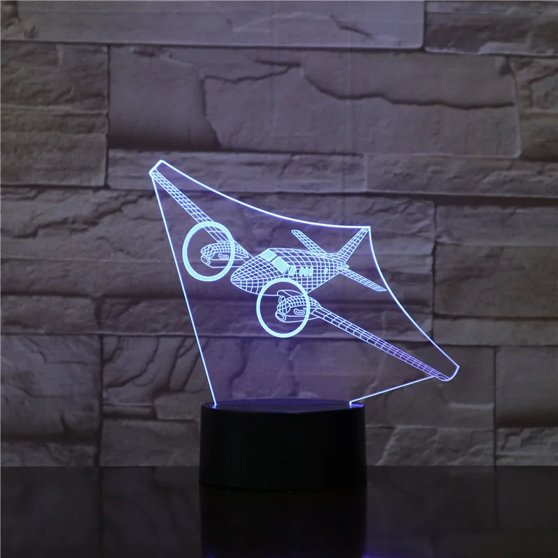 

Air Plane Touch/Remote Control Night Light LED Stereo Acrylic Panel Table Decoration 7 Colors Change Bedroom Lamp GX1781