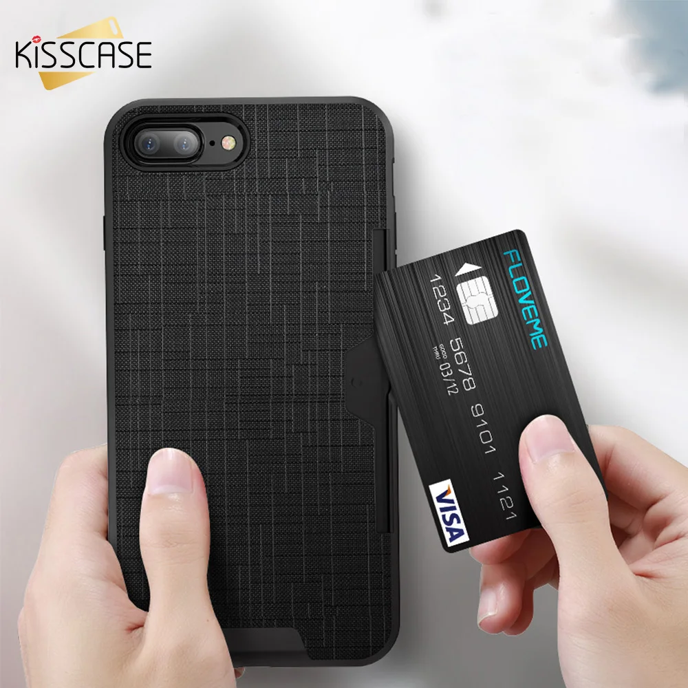 

FLOVEME 2 in 1 Card Slot For iPhone 6 6s 7 Plus Case Armor Phone Case For iPhone 7 6 6s Plus Fashion Cross Accessories Coque