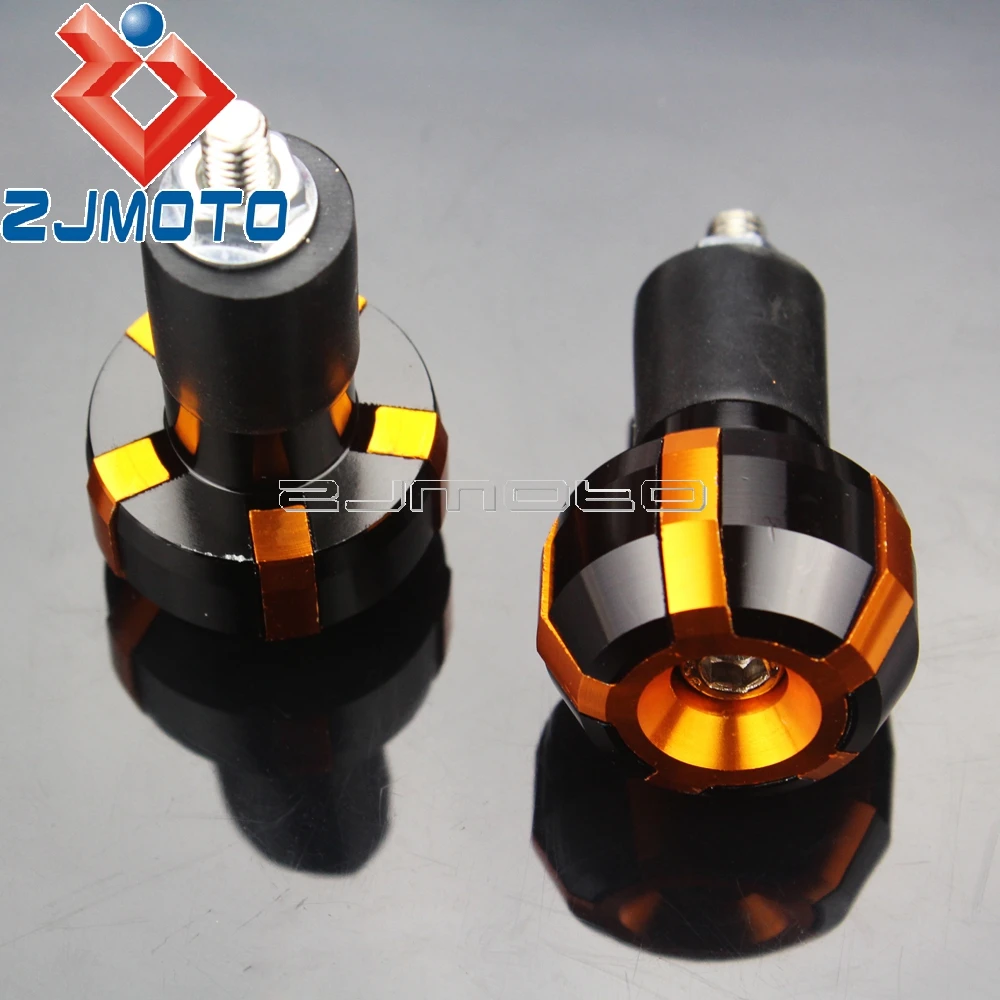 

ZJMOTO Golden 22mm Handlebar Caps Aluminum Motorcycle Hand Bar Ends 7/8" Grips Ends Grip Cap Plug Slider For Yamaha YZF R1 R6