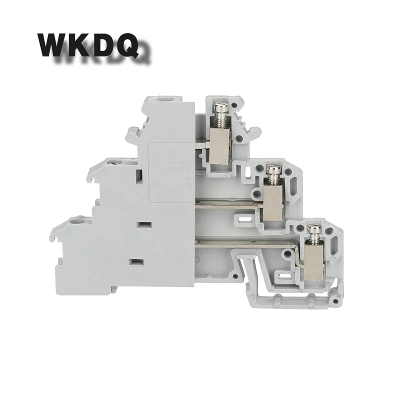 

Din Rail Terminal Block 10pcs DIKD 1.5 Equivalent to PHOENIX Triple Screw Connection Terminal With 3 level Conductors Connector